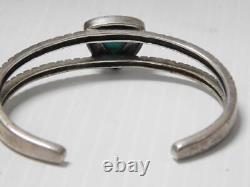 Vintage MID Century Navajo Indian Sterling Silver Turquoise Bracelet