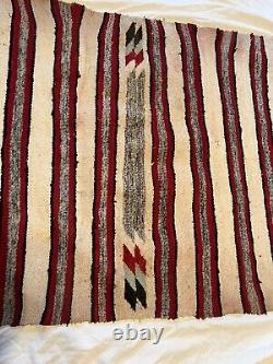 Vintage Native American Indian Navajo Rug 30 X 60 Double Saddle Blanket