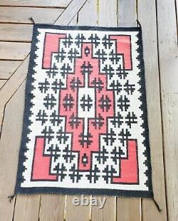 Vintage Native American Indian Navajo Rug Weaving Saddle Blanket 46 x 31
