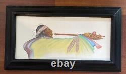 Vintage Native American, Navajo Indian, Drawing Painting Signed Martinez