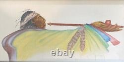 Vintage Native American, Navajo Indian, Drawing Painting Signed Martinez