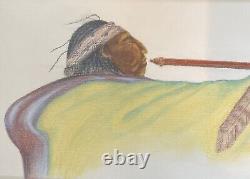 Vintage Native American, Navajo Indian, Drawing Painting Signed Martinez