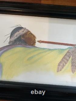 Vintage Native American, Navajo Indian, Drawing Painting Signed Martinez