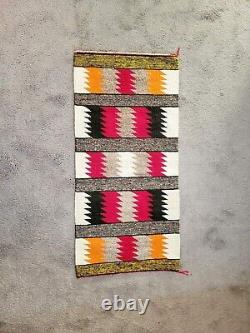 Vintage Native American Navajo Indian Eye Dazzler Rug Blanket 39 x 19