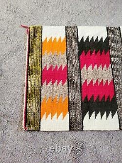 Vintage Native American Navajo Indian Eye Dazzler Rug Blanket 39 x 19
