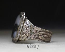 Vintage Native American Navajo Sterling Silver Snowflake Jasper Cuff Bracelet