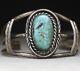 Vintage Native American Navajo Sterling Silver Turquoise Cuff Bracelet