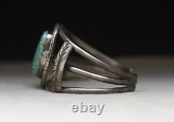 Vintage Native American Navajo Sterling Silver Turquoise Cuff Bracelet