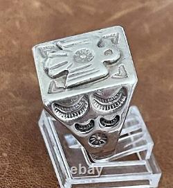 Vintage Native American Navajo Thunderbird Stamped Sterling Men's Ring Size 11.5