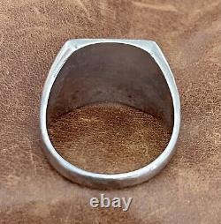 Vintage Native American Navajo Thunderbird Stamped Sterling Men's Ring Size 11.5