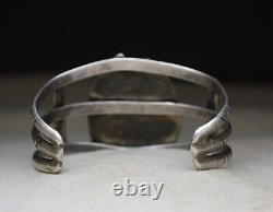 Vintage Native American Navajo Turquoise Sterling Silver Cuff Bracelet