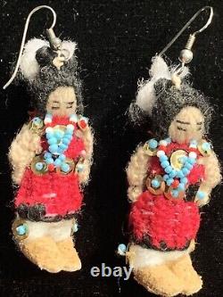 Vintage Navaho Indian Native American earrings jewelry