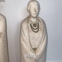 Vintage Navajo American Indian Ceramic Man & Woman Statues