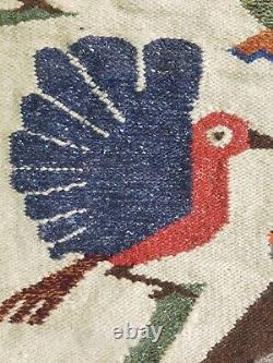 Vintage Navajo Handwoven Native American Indian Rug Wool Blanket Carpet 92x65cm