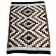 Vintage Navajo Indian Rug Stepped Diamond Design Earth Tones Wool 48 X 65