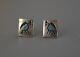 Vintage Navajo Indian Silver Cufflinks Roadrunners Turquoise 3/4 Tall