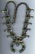Vintage Navajo Indian Silver Green Turquoise Squash Blossom Naja Necklace