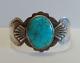 Vintage Navajo Indian Silver Large Turquoise Cuff Bracelet
