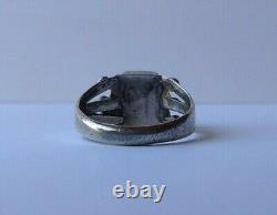 Vintage Navajo Indian Silver Rectangle Turquoise Ring For Baby Or Child Size 2