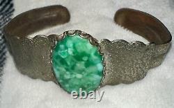 Vintage Navajo Indian Silver Turquoise Cuff Bracelet