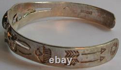 Vintage Navajo Indian Sterling Jumping Horses Cerrillos Turquoise Cuff Bracelet
