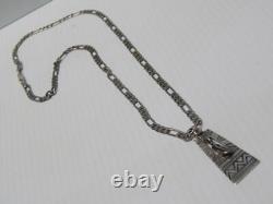 Vintage Navajo Indian Sterling Silver Articulated Necklace Xtra Nice Chain A+
