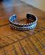 Vintage Navajo Indian Sterling Silver Cuff Bracelet Fred Harvey Era 47 Grams