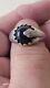Vintage Navajo Indian Sterling Silver Snake W Black Onyx Egg Ring Size 12
