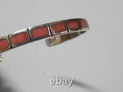Vintage Navajo Indian Sterling Silver Spiny Oyster Shell Bracelet A+gift