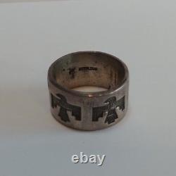 Vintage Navajo Indian Sterling Silver Thunderbird Ring Size 5