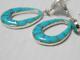 Vintage Navajo Indian Sterling Silver Turquoise + Opal Inlay Earrings