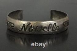 Vintage Navajo Indian T. Thomas Nowella Sterling Silver Bracelet Cuff