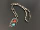 Vintage Navajo Indian Turquoise Coral Bead Silver Necklace