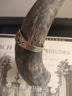 Vintage Navajo Indian Turquoise Sterling Silver Cuff Bracelet