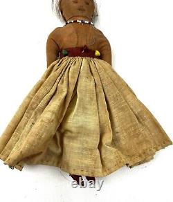 Vintage Navajo Native American Indian Doll Indian folk art, REAL HAIR