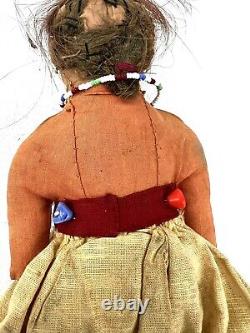 Vintage Navajo Native American Indian Doll Indian folk art, REAL HAIR