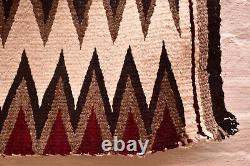 Vintage Navajo Rug Textile Native American Indian Eye Dazzler 44x30 Weaving