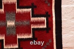 Vintage Navajo Rug Textile Native American Indian RED GANDAO 27x17 Weaving
