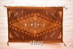 Vintage Navajo Rug Textile Native American Indian VIBRANT Colors 30x19 Weaving