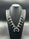 Vintage Navajo Sterling Silver Turquoise Squash Blossom Necklace 24l-94g