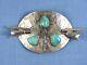 Vintage Navajo Sterling Silver Turquoise Hair Pin Barrette Stamped Signed Large