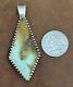 Vintage R. C Native American Navajo Sterling Turquoise Two-sided Pendant Signed