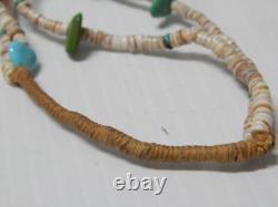 Vintage Santo Domingo / Navajo Indian Turquoise Coral Heishi Jacla Styl Necklace