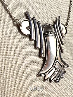 Vintage Sterling Necklace with Lg Pendant Beautiful Indian / Navajo 18.48 gr