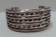 Weighty Vintage Navajo Indian Twisted Wire Stamped Silver Cuff Bracelet