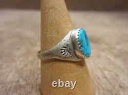 Bague en argent sterling turquoise Navajo vintage bijoux indiens US7.75