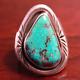 Bague En Argent Sterling Turquoise Navajo Vintage Signée Par L'artiste