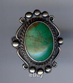 Bague vintage en argent sterling turquoise de l'Indien Navajo taille 5