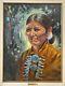 Beau Tableau à L'huile De Portrait Ancien Du Sud-ouest Navajo De Gertrude Rust