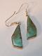 Boucles D'oreilles Pendantes En Argent Sterling + Turquoise Indienne Navajo Vintage